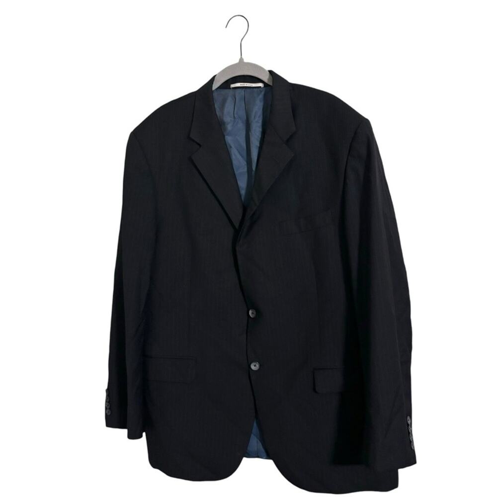 Hickey‎ Freeman Black Pinstripe Two Button Blazer Size 44R